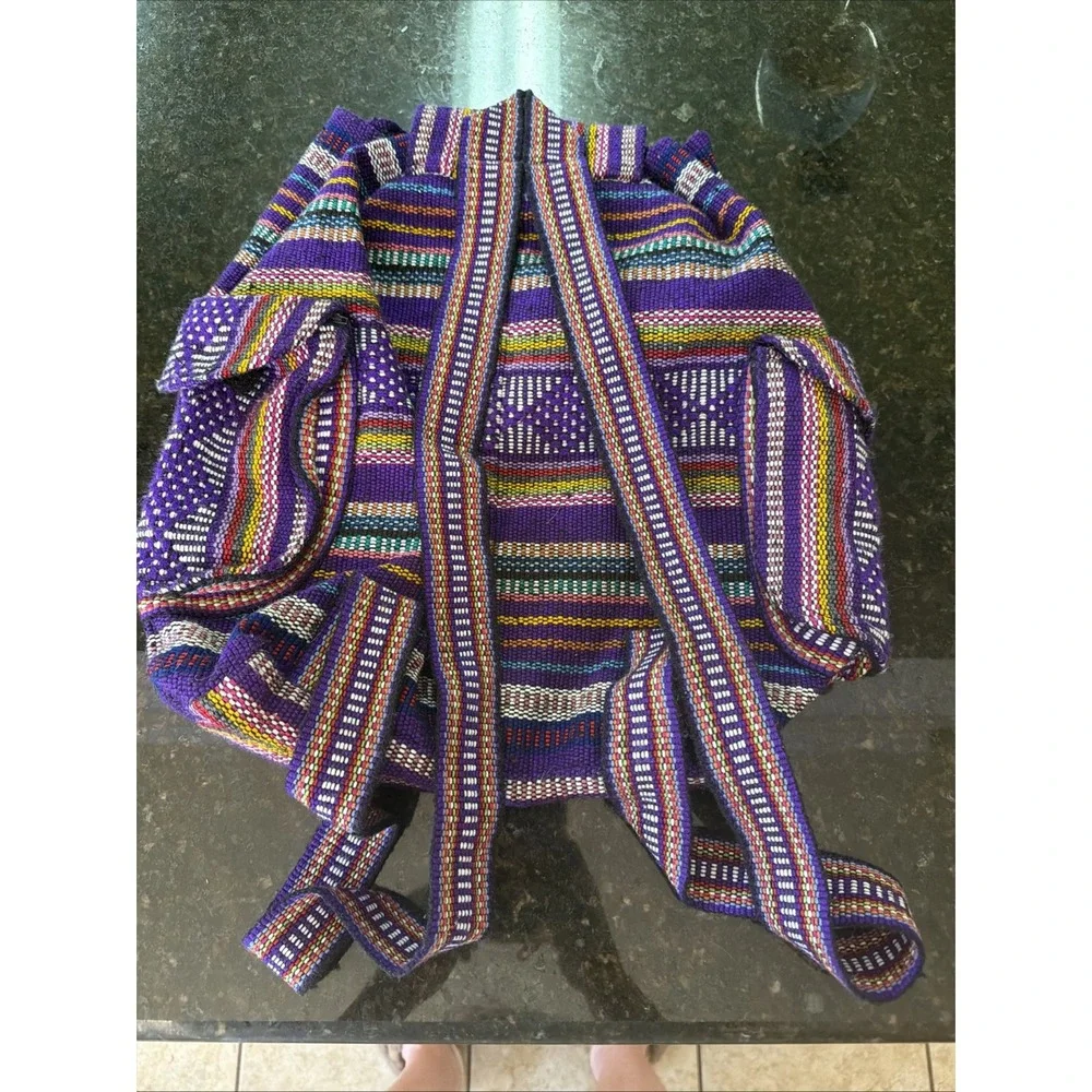 Pinzon Mexican Backpack Artisan Boho Woven Colorful Hippie Bag Beach Bag